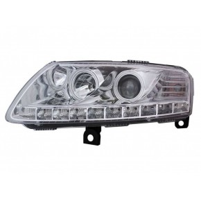 Тюнинг - комплект линзованных фар с дхо Audi A6 C6