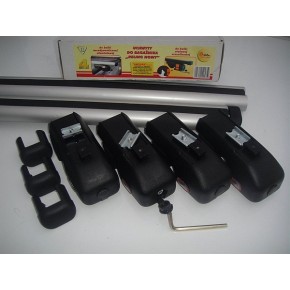 Багажная система Amos Nowy в сборе с аэродинамическими дугами 55х130см без замка. Для а/м с обычными рейлингами.