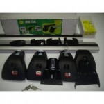 Багажная система Amos Beta Kit102 в сборе с серебр.крыловид. дугами 85х130см с замком. Для а/м с штат. местами.