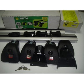 Багажная система Amos Beta Kit103 в сборе с серебр.крыловид. дугами 85х140см с замком. Для а/м с штат. местами.