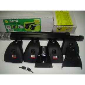 Багажная система Amos Beta Kit103 в сборе с прямоуг. дугами 120см в пластике. Для а/м с штат. местами.