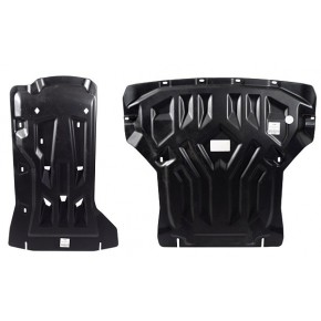 Защита картера двигателя и кпп BMW X3 V-все (2011-2017)/BMW X4 V-все (2014-2018) из 2-х частей (Композит 8 мм)