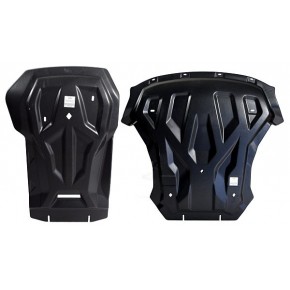 Защита картера двигателя и кпп BMW X5 (2013-) V- все, кроме X5M(10.2013-)/BMW X6 (2014-) V-все, кроме X6M , из 2-х частей(Композит 8 мм)