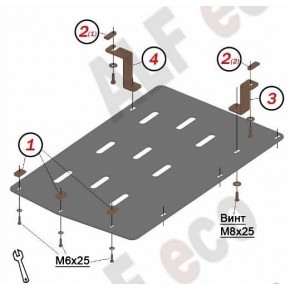 Защита акпп для BMW X3 F25 2010-, V-все / BMW X4 2014-, V-все (сталь 2 мм)