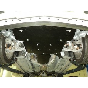 Защита картера двигателя и кпп Cadillac CTS,V-3,6 полный привод (2011-)  из 2-х частей (Алюминий 4 мм)