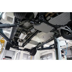 Защита днища Honda Pilot V-все (2016-)/Acura MDX'16 V-3,5 АКПП (2014- из 3 частей (без защиты картера) (Алюминий 4 мм)