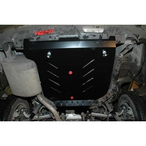 Защита заднего бампера Nissan Х-Trail T31,V - 2.4 (2007-2014)(юбка заднего бампера) (Сталь 2,5 мм)
