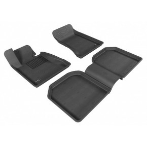 Коврики салона текстильные 3D Lux для BMW 7** E66 Long (2001 - 2009)(2 ряда)(задние с перемычкой) серый