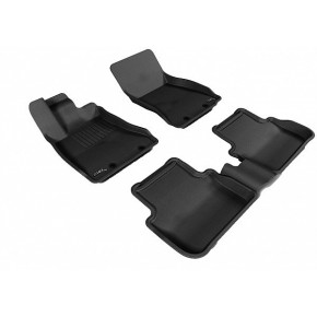 Коврики салона текстильные 3D Lux для Jaguar XF (2009 - )(2 ряда)(задние с перемычкой) черный