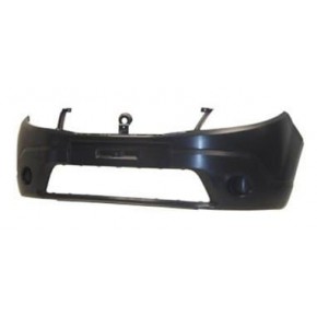 Передний бампер без отверстий под птф Renault Sandero - 1 поколение