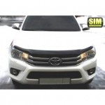 Дефлектор капота Toyota Hilux (2015-) (темн.)