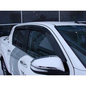 Дефлекторы боковых окон Toyota Hilux (2015-) (4шт.) (темн)