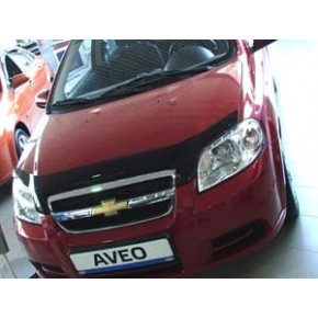 Дефлектор капота Chevrolet Aveo (Шевроле Авео) SD (2003-2011)/ ZAZ Vida SD (темный)