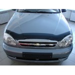 Дефлектор капота Chevrolet Lanos (Шевроле Ланос) (1998-) / ZAZ Sens (темный)