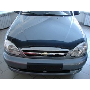 Дефлектор капота Chevrolet Lanos (Шевроле Ланос) (1998-) / ZAZ Sens (темный)