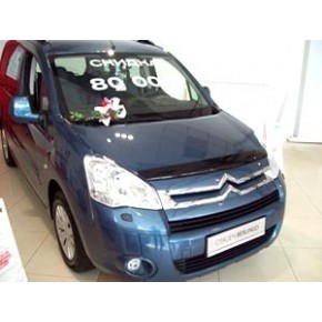 Дефлектор капота Citroen (Ситроен) Berlingo/ Peugeot (Пежо) Partner(2008-)(темный)