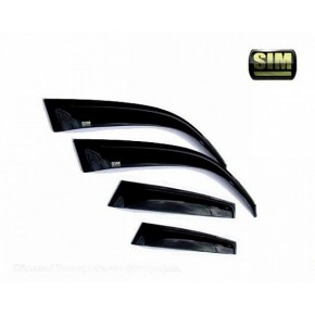 Дефлекторы боковых окон Ford S-Max (2006-2010 / 2010-) (темный) (4дв)