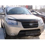 Дефлектор капота Hyundai Santa Fe (Хёндай Санта Фе) (2005-2012) (темный)