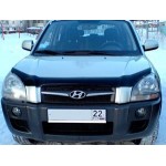 Дефлектор капота Hyundai Tucson (2005-2008) (темный)