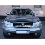 Дефлектор капота Infiniti (Инфинити) FX35/FX45 (2003-2008) (темный)