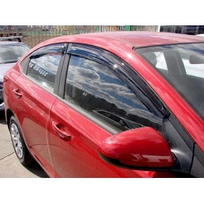 Дефлекторы боковых окон Hyundai Solaris SD (2017-) (4дв) (темн)