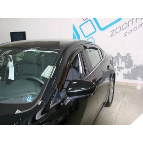 Дефлекторы боковых окон Mazda (Мазда) 6 (2013-) (4 части) (темн.)