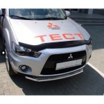 Дефлектор капота Mitsubishi ASX (Митсубиши ASX) (2010-2013/2013- / 2016-) (широкий) (темн.)