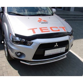 Дефлектор капота Mitsubishi ASX (Митсубиши ASX) (2010-2013/2013- / 2016-) (широкий) (темн.)