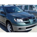 Дефлектор капота Mitsubishi Outlander (Митсубиши Аутлендер) (2001-2005) (темный)