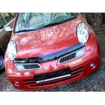 Дефлектор капота Nissan Micra (Ниссан Микра) (2002-2007) (темный)