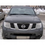 Дефлектор капота Nissan Pathfinder (Ниссан Патфайндер) (2004-2010) / Navara (2005-) (темный)
