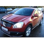 Дефлектор капота Nissan Qashqai (Ниссан Кашкай) / Qashqai +2 (2008-2009) (темный)