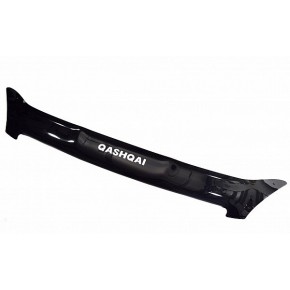 Дефлектор капота Nissan Qashqai (Ниссан Кашкай) / Qashqai +2 (2008-2009) (темный) (Logo)