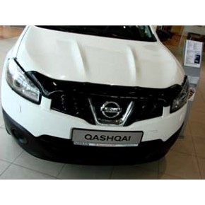 Дефлектор капота Nissan Qashqai (Ниссан Кашкай) / Qashqai +2 (2010-2014) (темный)