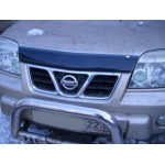Дефлектор капота Nissan X-Trail (Ниссан Икстрейл) (2001-2006)(без надписи) (темный)