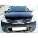 Дефлектор капота Nissan Tiida (Ниссан Тиида) (2006-) (темный)