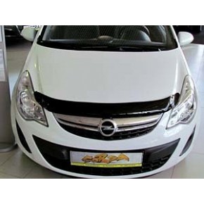 Дефлектор капота Opel Corsa (Опель Корса) D (2006-) (темный)