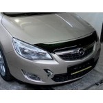 Дефлектор капота Opel Astra (Опель Астра) J, Хэтчбек (2010-) (темный) (узкий)