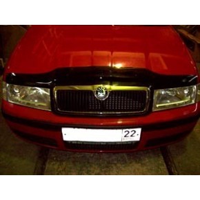 Дефлектор капота Skoda Octavia (Шкода Октавия) Tour (1998-2010) (темн.)