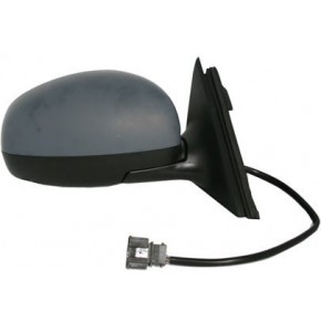 Зеркало правое электрическое с подогревом грунтованное (асферическое) Skoda Fabia - 2 поколение Mk2 / Roomster