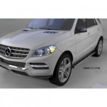 Пороги алюминиевые (Emerald Black) Mercedes ML W166 (2011-)