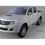 Пороги алюминиевые (Emerald Black) Toyota HiLux (2012-2015)