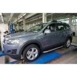 Пороги алюминиевые (Alyans) Chevrolet Captiva (Шевроле Каптива) (2006-2010-)/Opel Antara (Опель Антара) (2006-2010-)