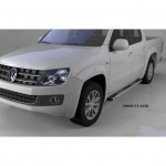Пороги алюминиевые (Emerald Black) Volkswagen Amarok (Амарок) (2010-)