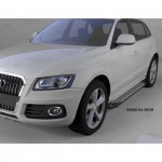 Пороги алюминиевые (Sapphire Silver) Audi (Ауди) Q5 (2009-)