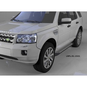 Пороги алюминиевые (Sapphire Silver) Land Rover Freelander 2 (2008-)