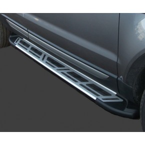 Пороги алюминиевые (Corund Silver) Volkswagen Tiguan (Тигуан) (2008-2017)
