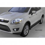 Пороги алюминиевые (Emerald Black) Ford Kuga (2008-2013)