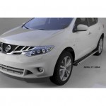 Пороги алюминиевые (Emerald Black) Nissan Murano (2008-2015)
