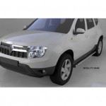 Пороги алюминиевые (Emerald Black) Renault Duster (Рено Дастер) (2012-) / Nissan Terrano (2014-)